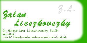 zalan lieszkovszky business card